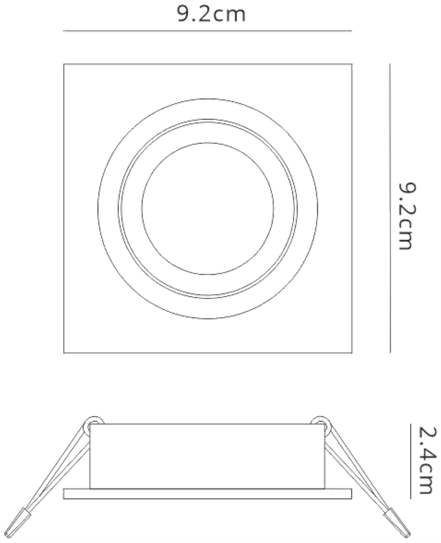 Basico GU10 Sand Black Recessed Ceiling Luminaires Mantra Fusion Square/Rectangular Recess Ceiling